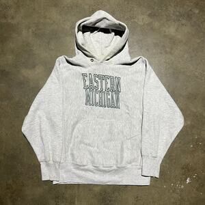 Vintage 80s Eastern Michigan Champion Reverse Weave Hoodie